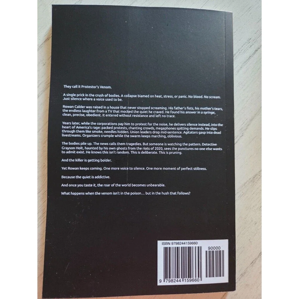 Protestor’s Venom by J. Baldwin, Brand New, Softcover, Signed by Author